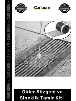 Carlburn #bant Dayanıklı Güçlü Yapışkan Saç Yakalayıcı Çözüm Gider Süzgeci Sineklik 12 cm 4 Metre Tamir Kiti