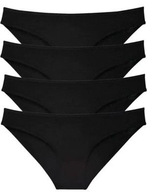 Modenya 4 Adet Süper Eko Set Likralı Kadın Slip Külot Siyah
