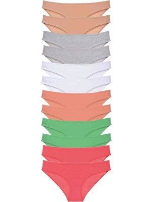 Modenya 12 Adet Süper Eko Set Likralı Kadın Slip Külot Set 6