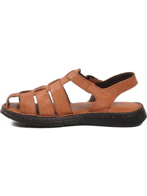 Pierre Cardin Taba Hakiki Deri Erkek Sandalet PC-7462 M