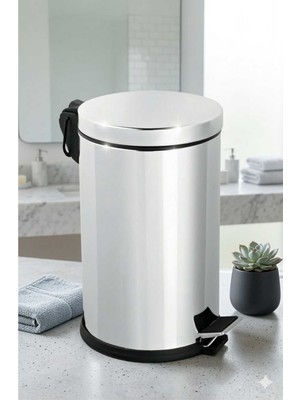 PremiumPort Paslanmaz Çelik Pedallı Çöp Kovası 16 Litre, Çok Amaçlı ve Şık Tasarım