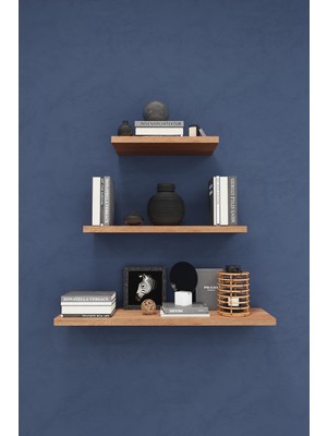 Asra Trend Modern 3'lü Uçan Raf Çok Amaçlı Duvar Rafı Organizer %100 MDF Kitaplık Mutfak Banyo Rafı DRF02