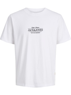 Jack & Jones Erkek Gögüs Baskili Bisiklet Yaka Kisa Kollu Tisört - Cassis