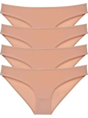 Modenya 4 Adet Süper Eko Set Likralı Kadın Slip Külot Ten