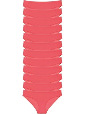 Modenya 12 Adet Süper Eko Set Likralı Kadın Slip Külot Fuşya