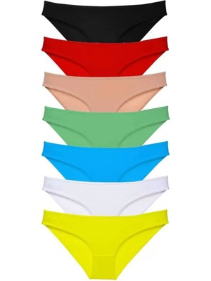 Modenya 7 Adet Süper Eko Set Likralı Kadın Slip Külot Çok Renkli