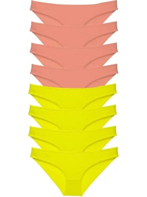 Modenya 8 Adet Süper Eko Set Likralı Kadın Slip Külot Sarı Pudra