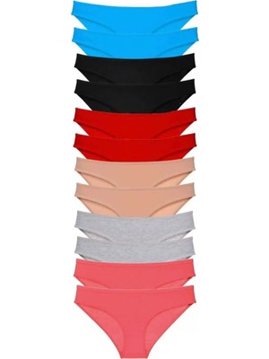 Modenya 12 Adet Eko Set Likralı Kadın Slip Külot Çok Renkli 3