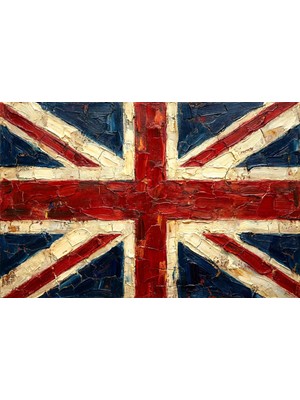 Imperial Heritage: Sculpted Union Jack — 3D Kabartmalı Premium Duvar Sanatı