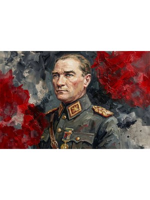 Atatürk — 3D Kabartmalı Premium Duvar Sanatı