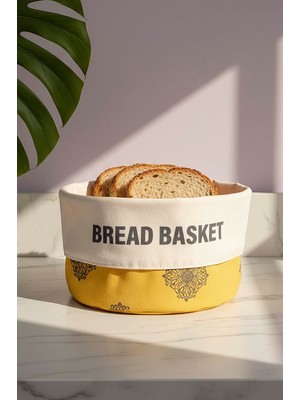 Safran Luxe Keten Ekmek Sepeti