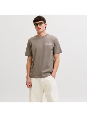 Jack & Jones Erkek Gögüs Baskili Sifir Yaka Kisa Kollu Tisört - Oscar