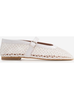 Shoemark Lorin Beyaz Suni Vegan &file Kadın Babet