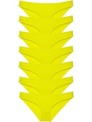 Modenya 7 Adet Süper Eko Set Likralı Kadın Slip Külot Sarı