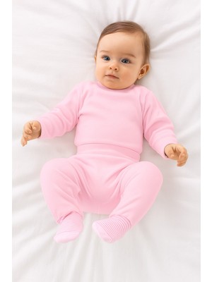 Babyshez %100 Pamuklu Yenidoğan Bebek çoraplı tek alt pantolon