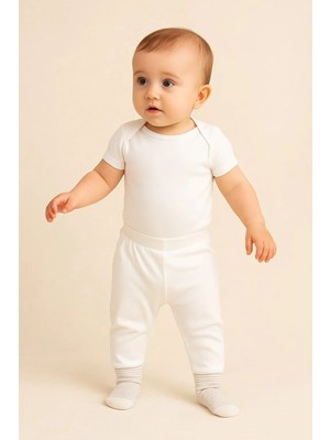 Babyshez %100 Pamuklu Yenidoğan Bebek çoraplı tek alt pantolon
