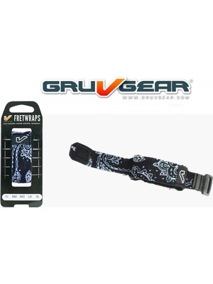 Gruv Gear Fw1-Bnb-Md Fretwrap Siyah Bandana (Medium) | 5 Telli Bas ve 7 Telli Gitar Uyumlu, Klavye Susturucu Tel Bandı