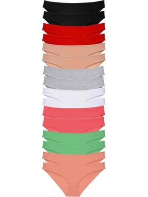 Modenya 16 Adet Süper Eko Set Likralı Kadın Slip Külot 8 Renkli