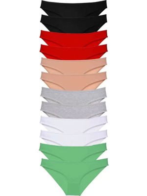 Modenya 12 Adet Süper Eko Set Likralı Kadın Slip Külot Set 2