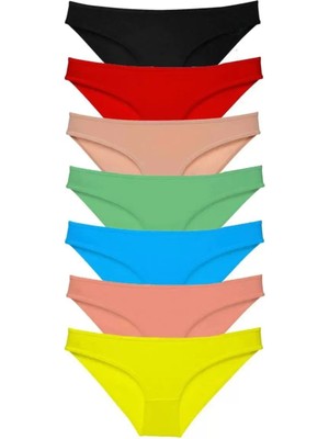 Modenya 7 Adet Süper Eko Set Likralı Kadın Slip Külot Çok Renkli