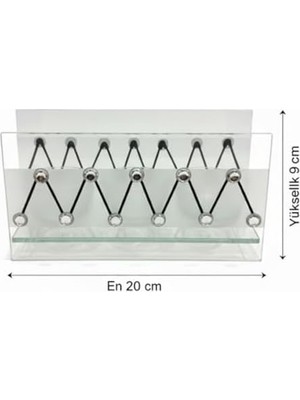 Enyaza Home Cam Dekoratif Zikzak Tasarımlı Şamdan 20X9 cm | Tealight ve Banyo Düzenleyici | Modern Ev Ofis Masaüstü Aksesuar