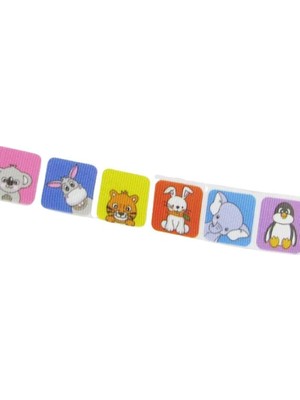 Enyaza Home Renkli Şirin Hayvanlar Resimli Grogren Kurdela 2.5 Cm-1 Metre