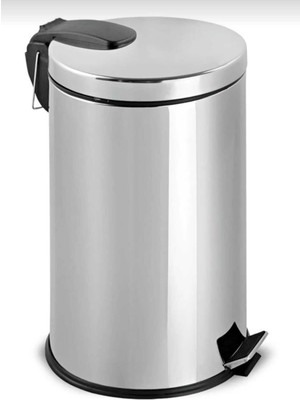 PremiumPort Paslanmaz Çelik Pedallı Çöp Kovası 16 Litre Ev Ofis Banyo Mutfak Lüx