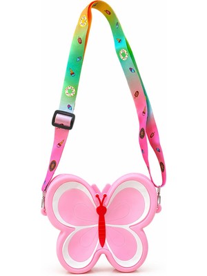 The Littles Kids Kelebek Model Pop-Itli Yumuşak Silikonlu Ayarlanabilen Askılı Kız Çocuk Çanta