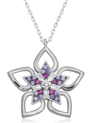 Elwes ​gümüş Çiçek Kadın Kolye