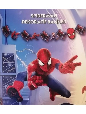 Dizayn Parti Evi Dzyn Spiderman Banner – Dekoratif Doğum Günü Parti Süsü Örümcek Adam Banner Seti