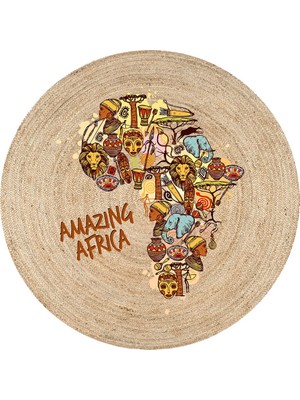 Kilim Home Amazing Africa Hasır Dokulu Etnik Afrika Desenli Dekoratif Halı 996