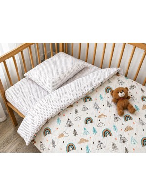 Ozz Baby Anne Yanı Park Beşik Yatak %100 Pamuk Bebek 70X120 Nevresim Takımı Lastikli Çarşaf (70X120X) Yastık Kılıfı (35X45)