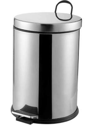 PremiumPort 12L Krom Metal Çöp Kovası, Dayanıklı ve Şık Tasarım