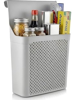 Enyaza Home Life Büyük Askılı Düzenleyici Sepet – Vidasız Montaj, Dolap Kapağı Arkası Mutfak ve Banyo Organizeri