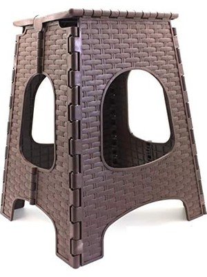 Enyaza Home Onur Büyük Boy Koyu Kahverengi Katlanabilir Plastik Tabure Oturak