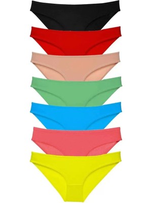 Modenya 7 Adet Süper Eko Set Likralı Kadın Slip Külot Çok Renkli