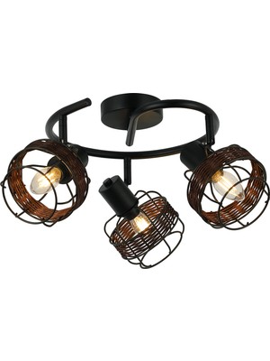 Lucea Unet 3 Lu Sıyah Plafonyer 3XE14