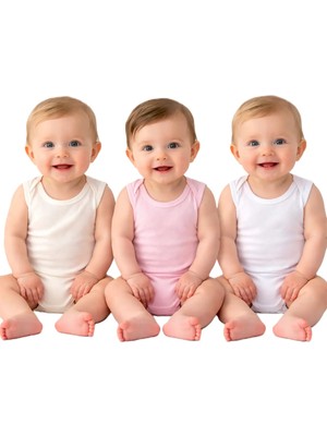 Babyshez %100 Pamuk Organik 3'lü 0-3 Yaş Çıtçıtlı Yenidoğan Kız Erkek Bebek Çocuk Body Zıbın Atlet Terletmez Klimalı Kumaş