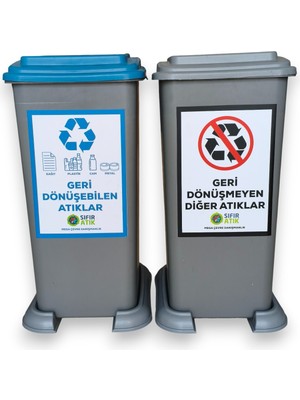 PremiumPort Çiftli Sıfır Atık Kutuları, Geri Dönüşüm ve Sürdürülebilirlik Seti
