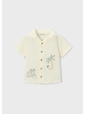 Mayoral Nakışlı Gömlek Krem