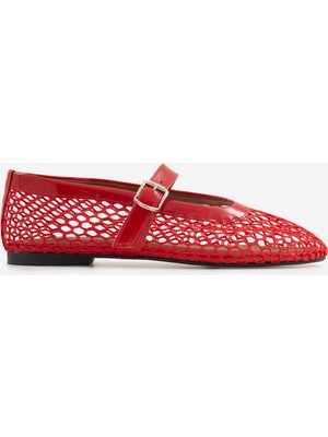 Shoemark Lorin Kırmızı Suni Vegan &file Kadın Babet