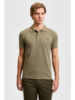 U.s. Polo Assn. Erkek Haki Tişört Basic 50322347-VR027