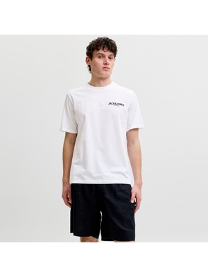 Jack & Jones Erkek Gögüs Baskili Sifir Yaka Kisa Kollu Tisört - Oscar