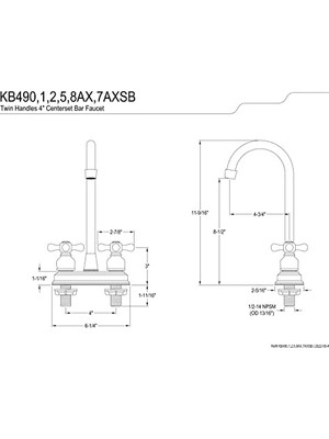 Enyaza Home KB492AX Bar Musluğu, Cilalı Pirinç, 10,64 cm Ağız Erişimi