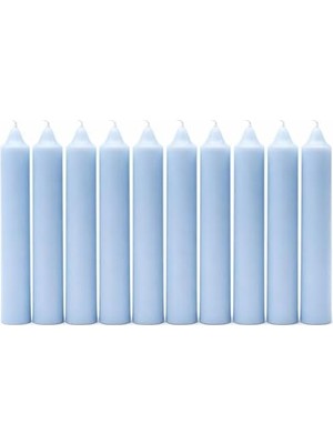 Enyaza Home 10’lu Açık Mavi Dilek Mumu Seti – Kaliteli ve Pürüzsüz Dış Yapılı, Içten Yanan Fitilli, Silindir Blok Tasarımlı, Dekoratif ve Ritüel Kullanımına Uygun Mumlar