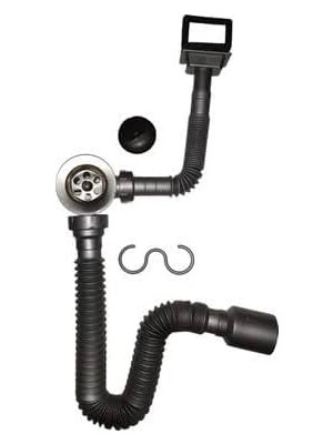 Enyaza Home Donau Küvetten Taşmalı Körüklü Evye Sifonu Yan Ø40 mm