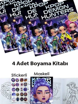 Parti Show K-Pop Demon Hunters Boyama Kitabı Seti 4 Adet