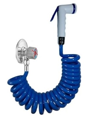 Enyaza Home Spiral Taharet Matik Hortum Seti 250 cm (Mavi)