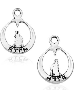 Elwes 925 Ayar Gümüş Ayyıldız Bozkurt Tesbih Püskül Ucu