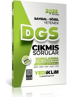 Enyaza Home 2025 Dgs Sayısal-Sözel Yetenek Tamamı Çözümlü Konularına Göre Çıkmış Sorular